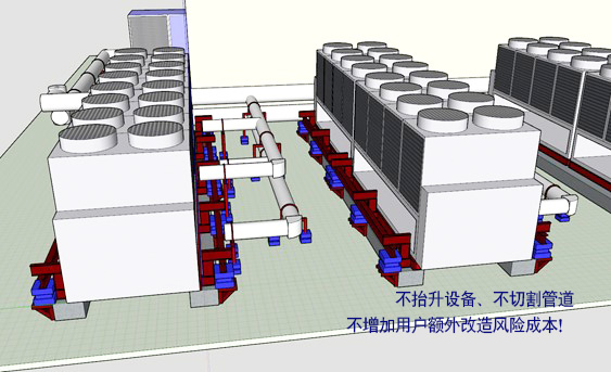 屋頂空調(diào)機組震動噪聲大，不切管道不抬設備方案這樣做！